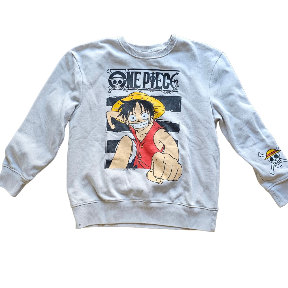 Onepiece White Sweatshirt Anime Graphic